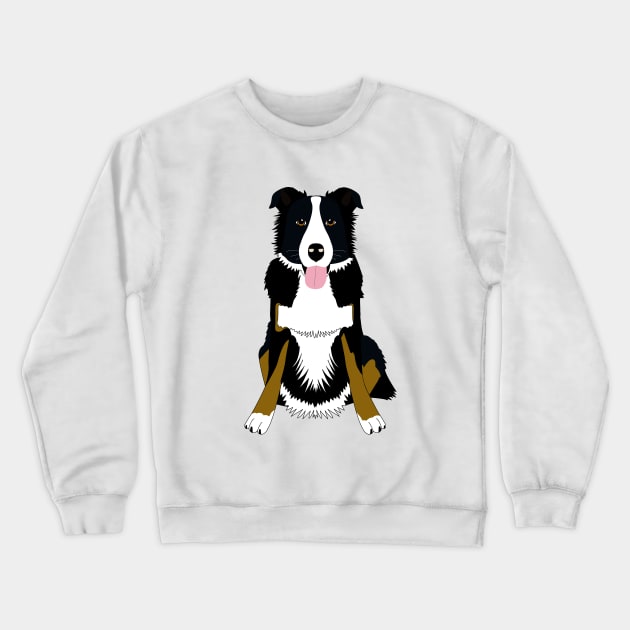 Cute dog Border Collie Crewneck Sweatshirt by Cute Tees Kawaii